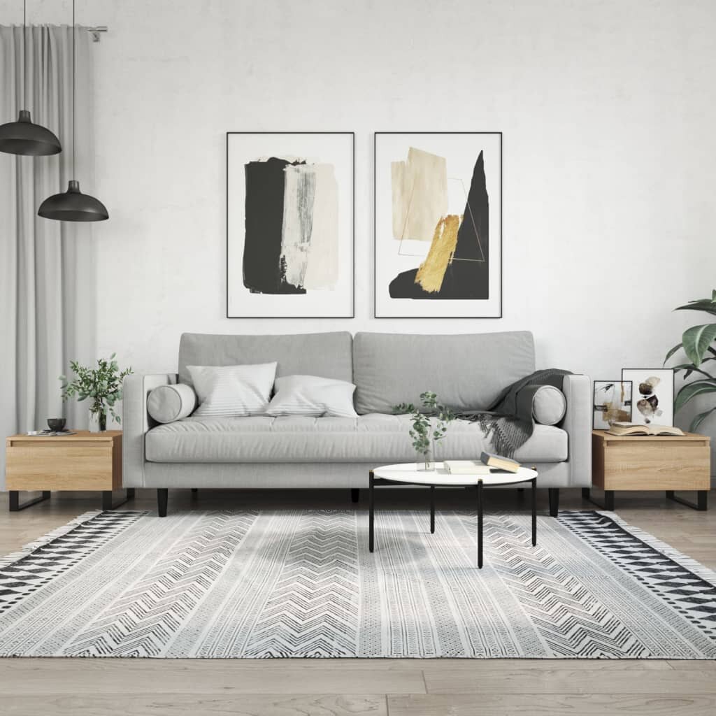 vidaXL Холни маси 2 бр дъб сонома 50x46x35 см инженерно дърво