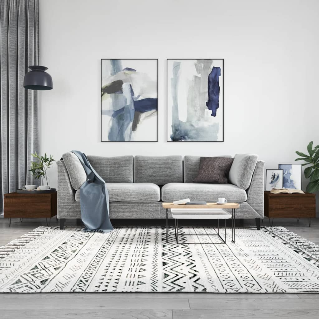 vidaXL Холни маси 2 бр Кафяв дъб 50x46x35 см инженерно дърво