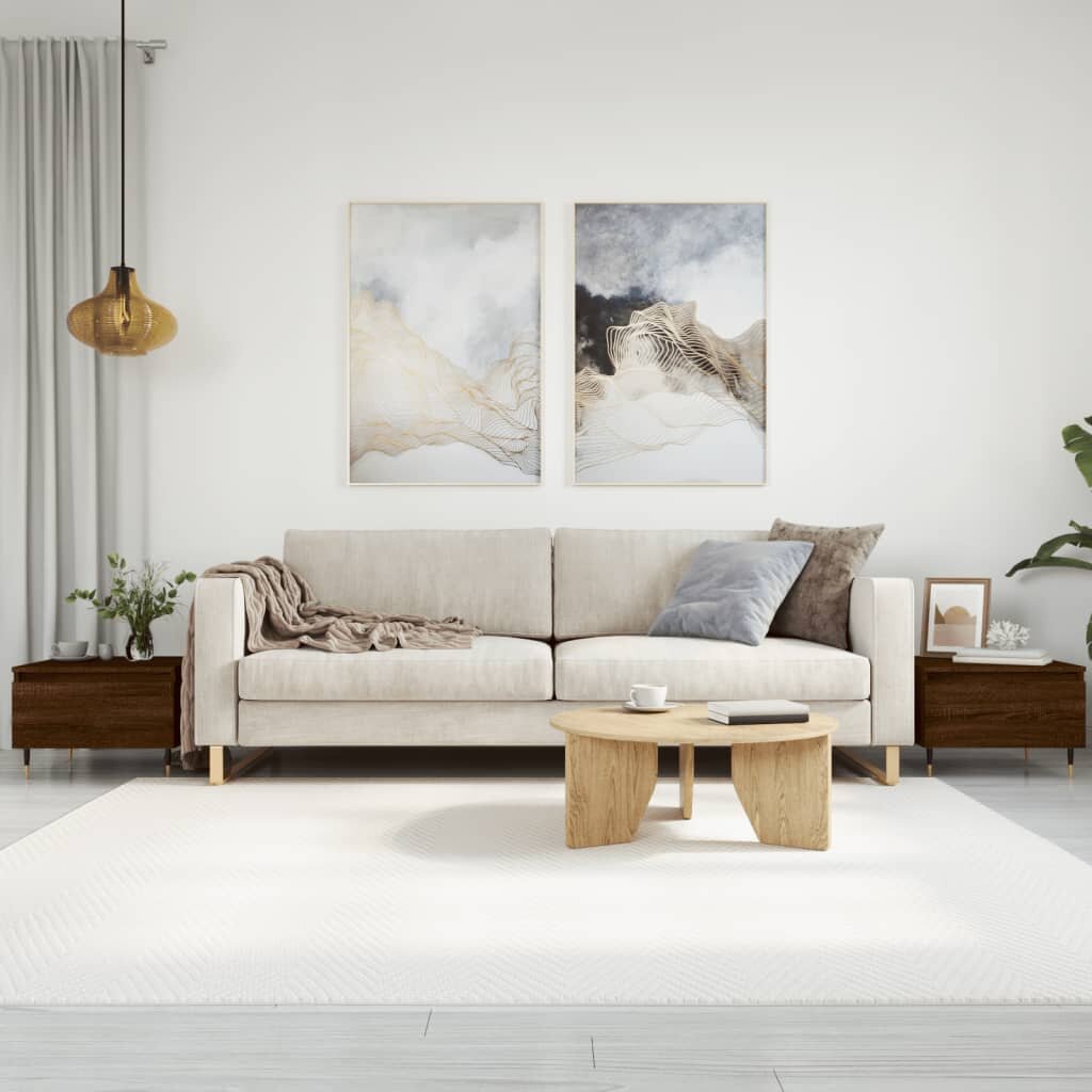 vidaXL Холни маси 2 бр Кафяв дъб 50x46x35 см инженерно дърво