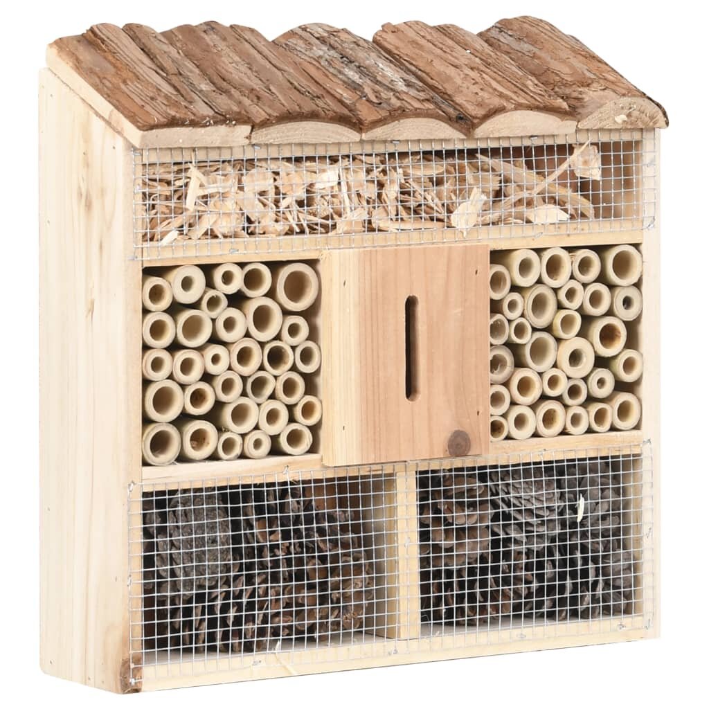 vidaXL Хотел за насекоми 30x10x30 см чам