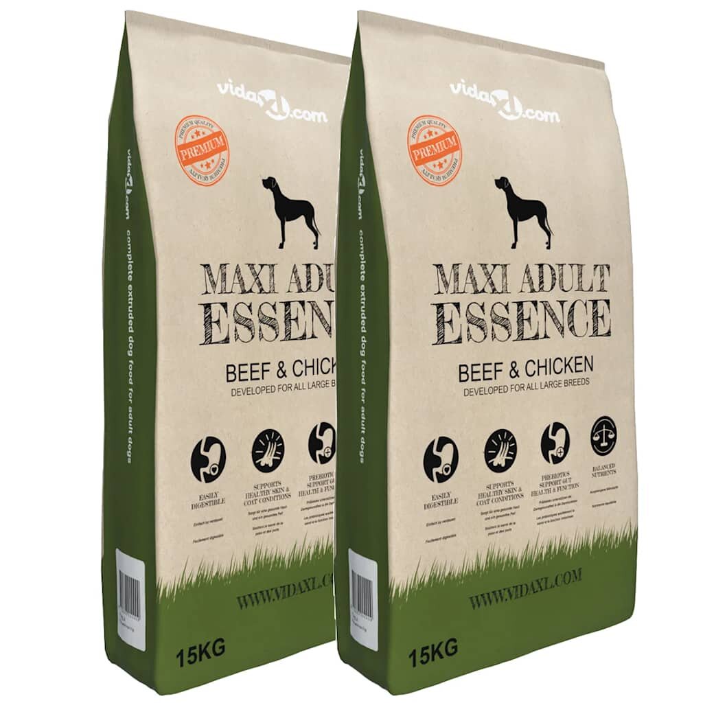 vidaXL Храна за кучета Maxi Adult Essence Beef & Chicken 2 бр 30 кг
