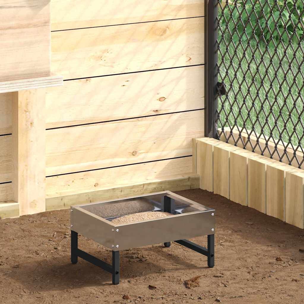 vidaXL Хранилка за птици Сребрист 80 x 28 x 13.5 см