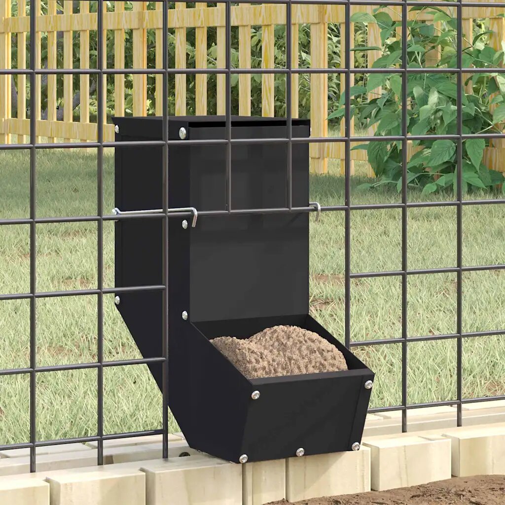 vidaXL Хранилка за зайци Черно 125 x 26 x 285 см 1 кг