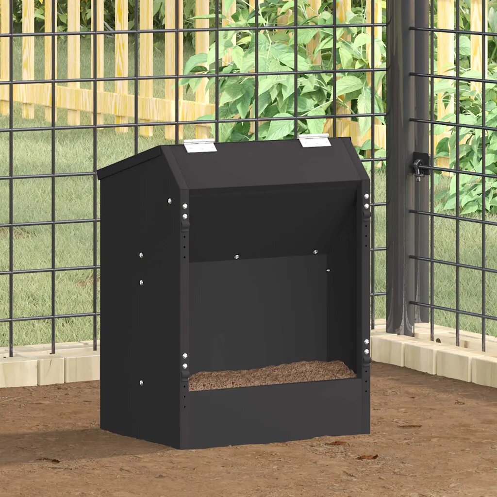 vidaXL Хранилка за зайци Черно 335 x 255 x 455 см 3 кг