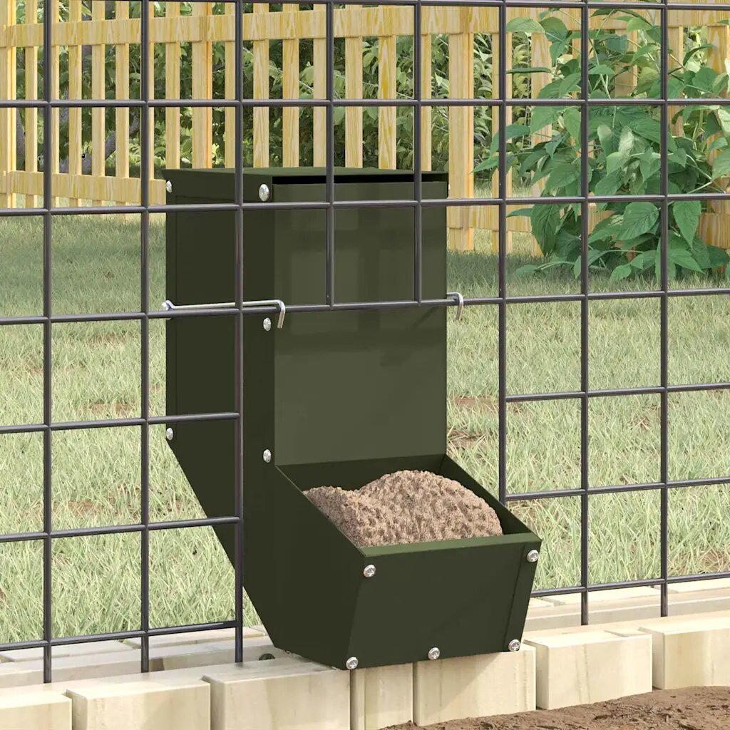 vidaXL Хранилка за зайци Маслиненозелено 125 x 26 x 285 см 1 кг