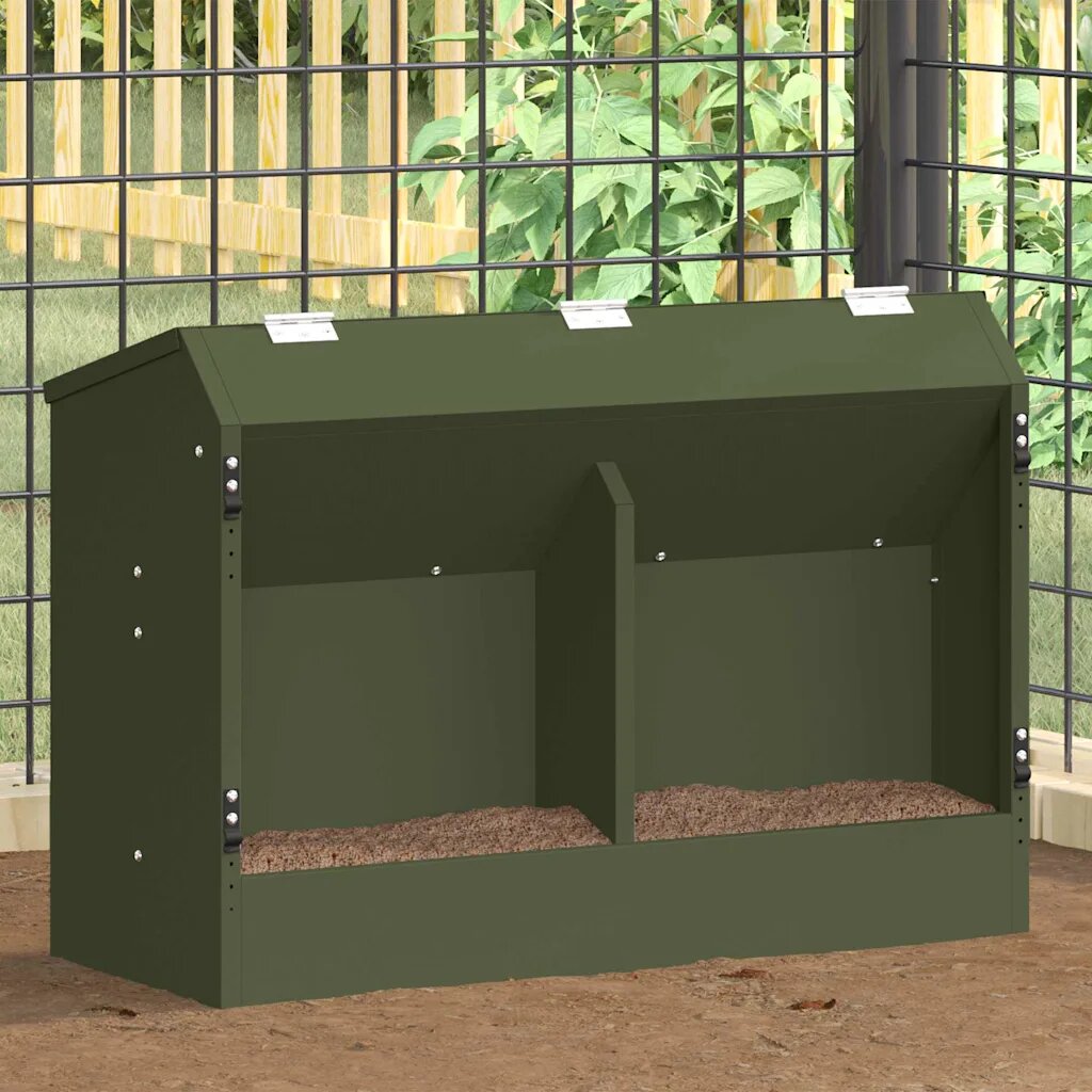 vidaXL Хранилка за зайци Маслиненозелено 645 x 255 x 455 см 6 kg