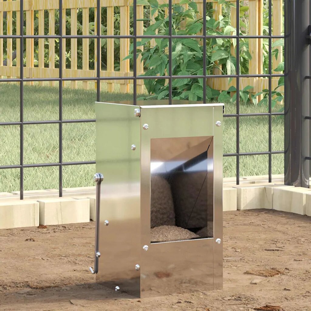 vidaXL Хранилка за зайци Сребрист 125 x 125 x 25 см 15 kg