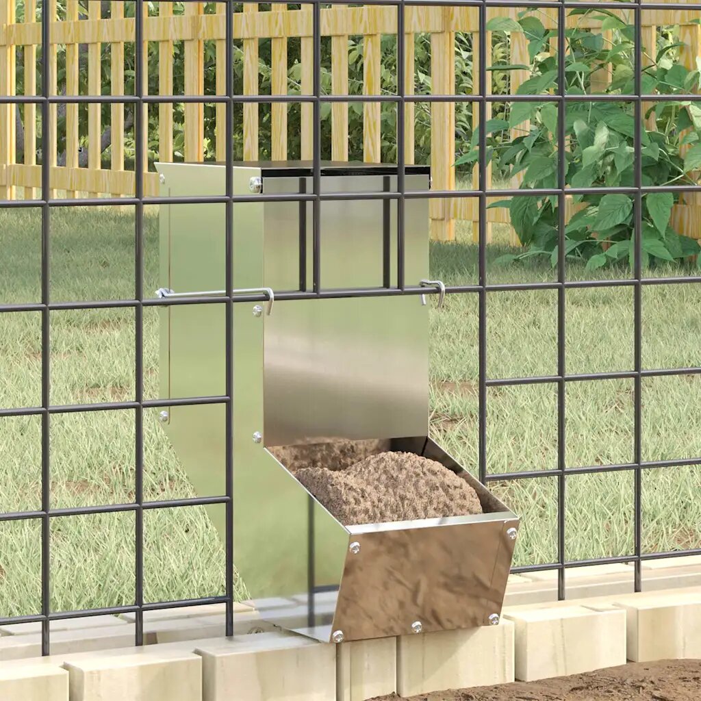 vidaXL Хранилка за зайци Сребристо 125 x 26 x 285 см 1 кг