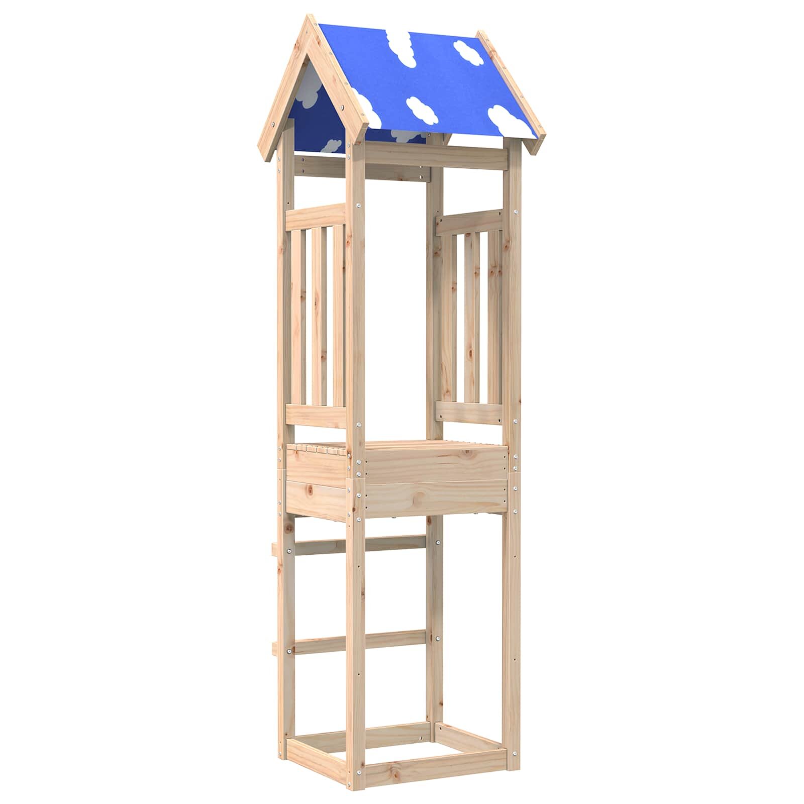 vidaXL Игрална кула Кафяво 52.5 x 46.5 x 208 см Солидно борово дърво