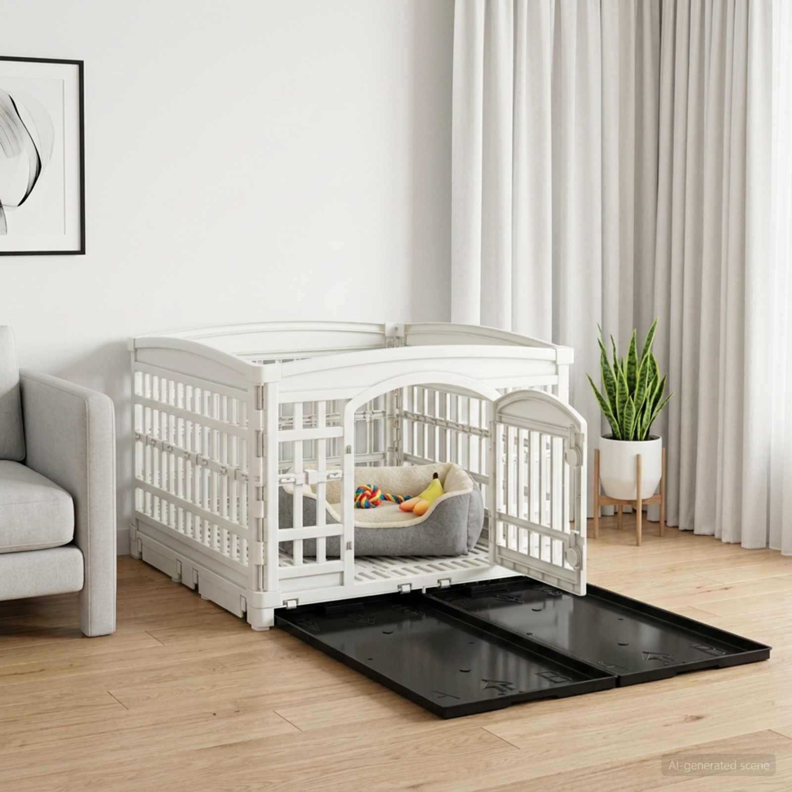 vidaXL Игрална оградка за кучета с 4 панели 1775 x 1545 x 112 см