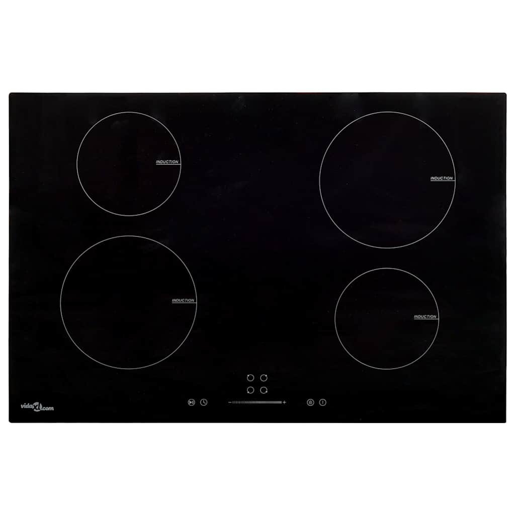 vidaXL Индукционен плот с 4 котлона сензорен контрол 77 см 7000 W