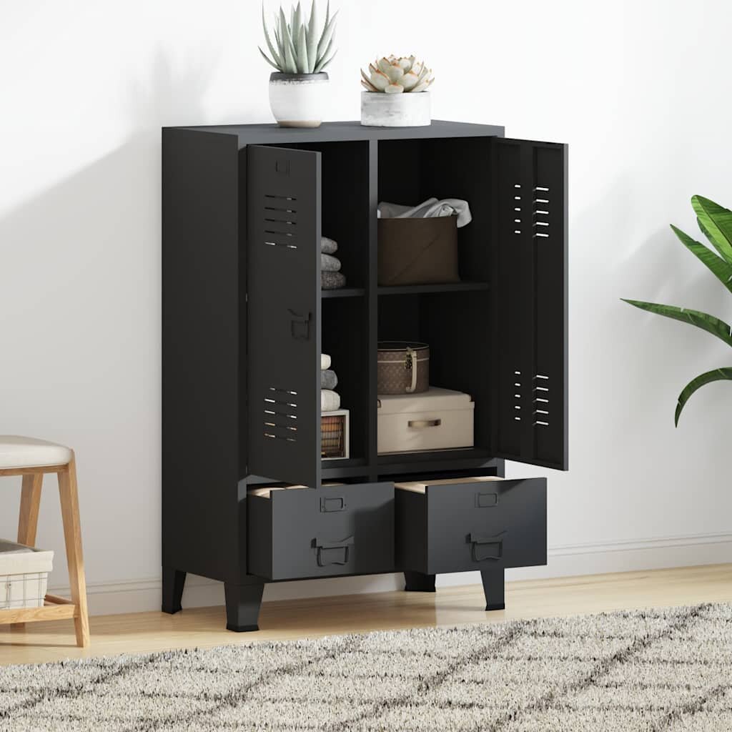 vidaXL Индустриален гардероб антрацит 67x35x107 см стомана