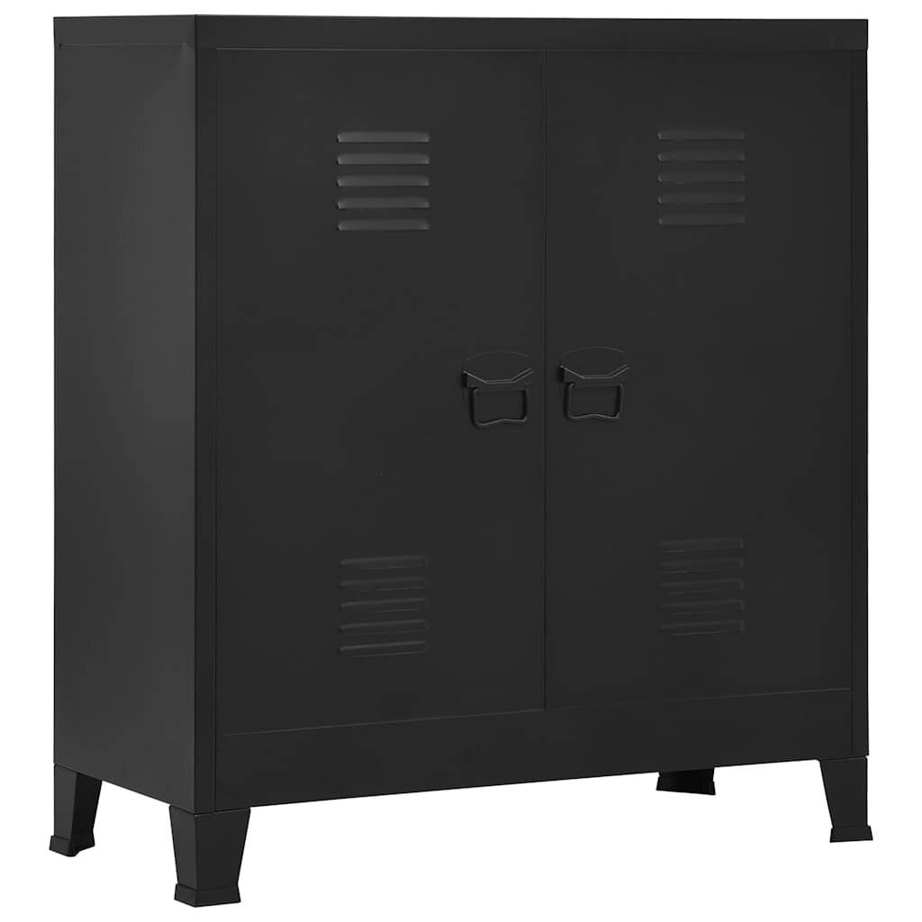 vidaXL Индустриален скрин за съхранение черен 90x40x100 cм стомана