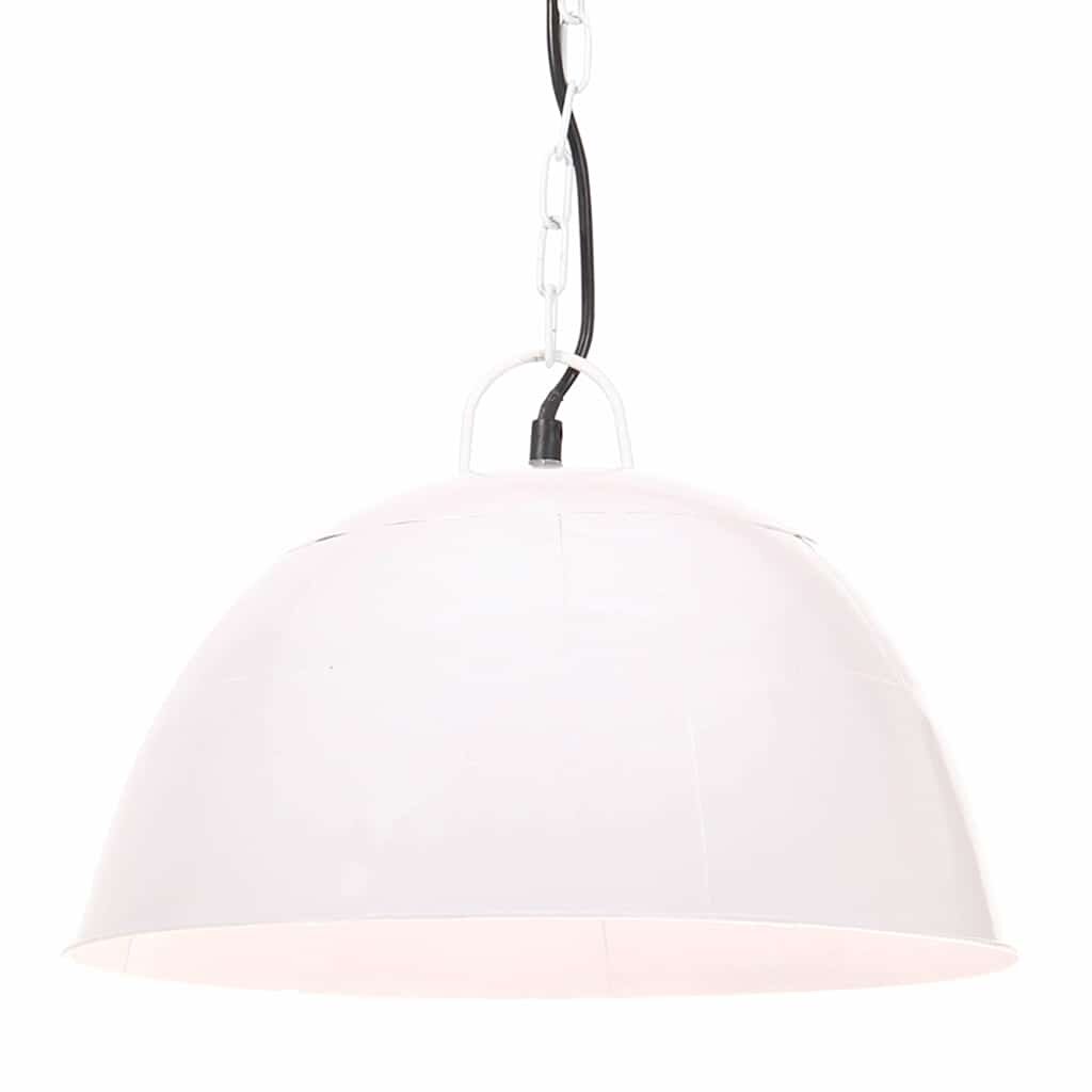vidaXL Индустриален винтидж пендел 25 W бял кръгъл 41 см E27