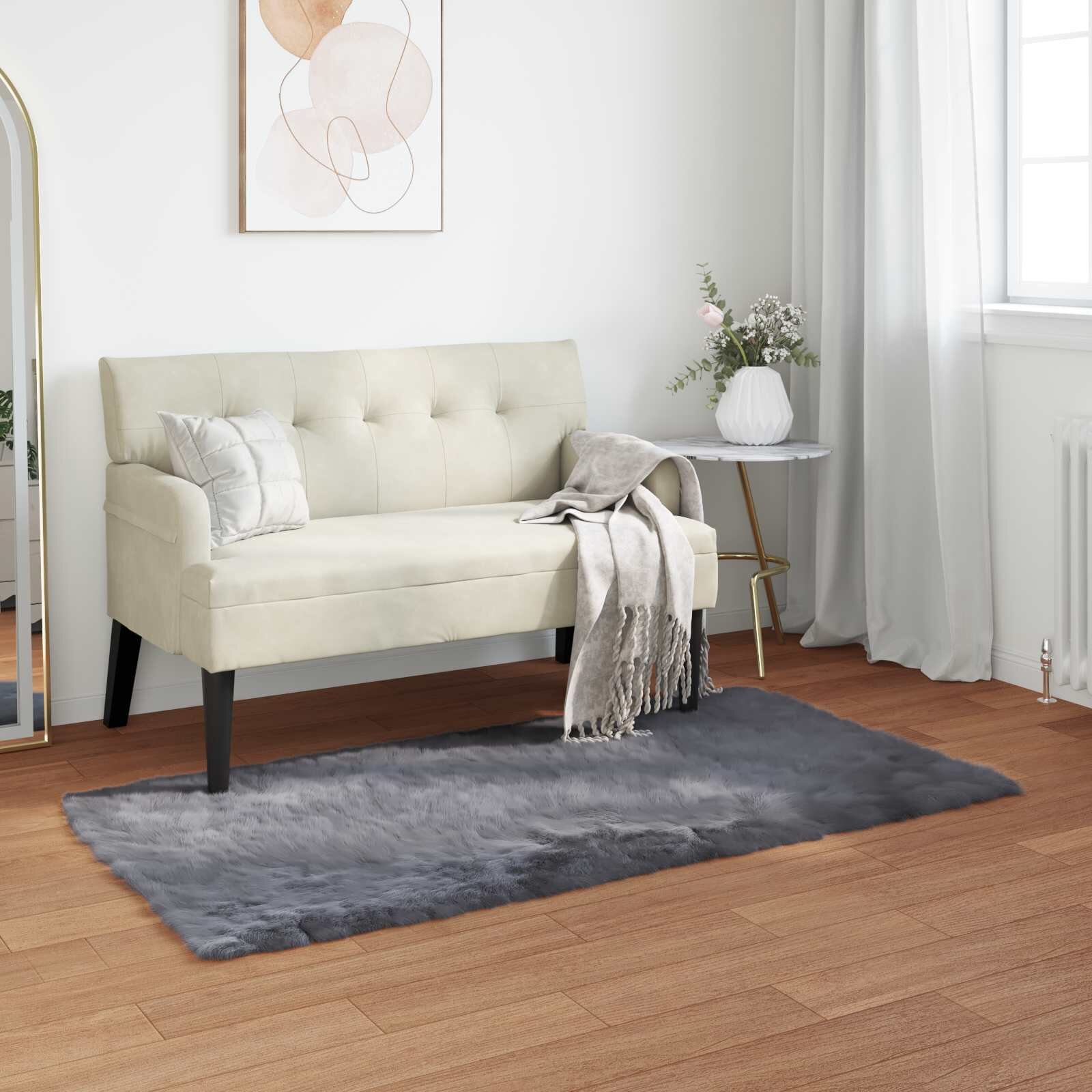 vidaXL Изкуствена овча килим TAFALLA Антрацит 80 x 150 cm Полиестер