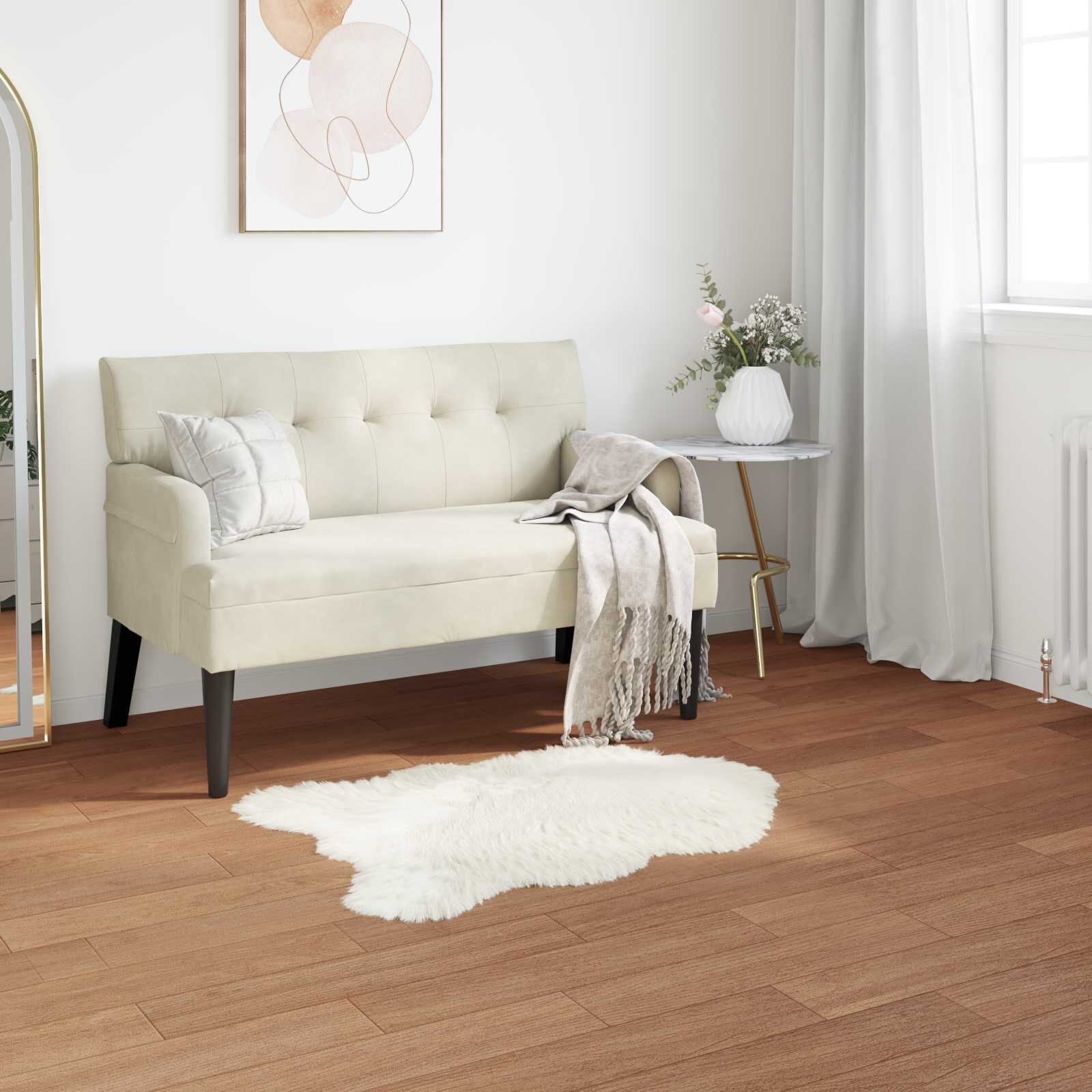 vidaXL Изкуствена овча килим TAFALLA Бяло 60 x 90 cm Полиестер