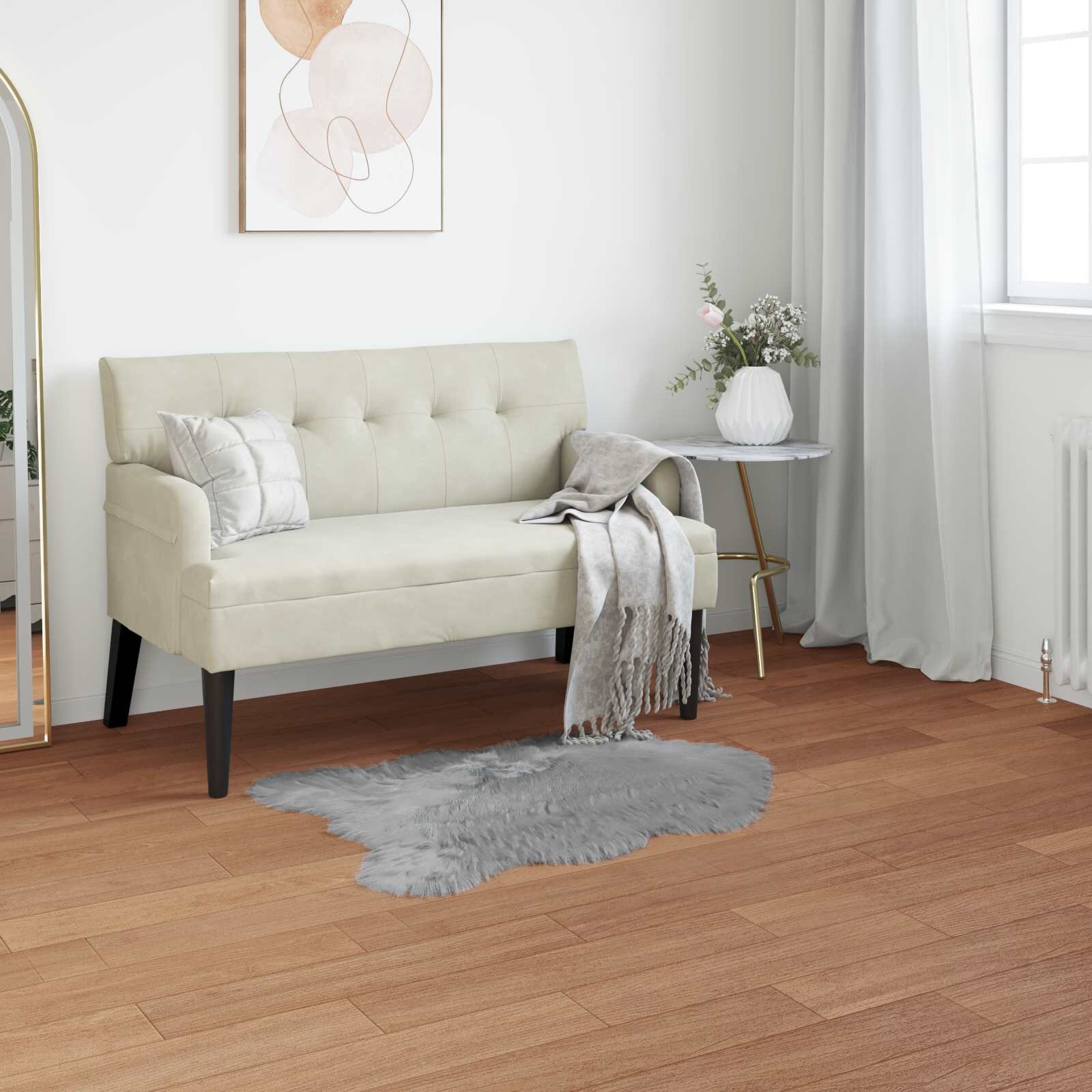 vidaXL Изкуствена овча килим TAFALLA Сиво 50 x 80 cm Полиестер