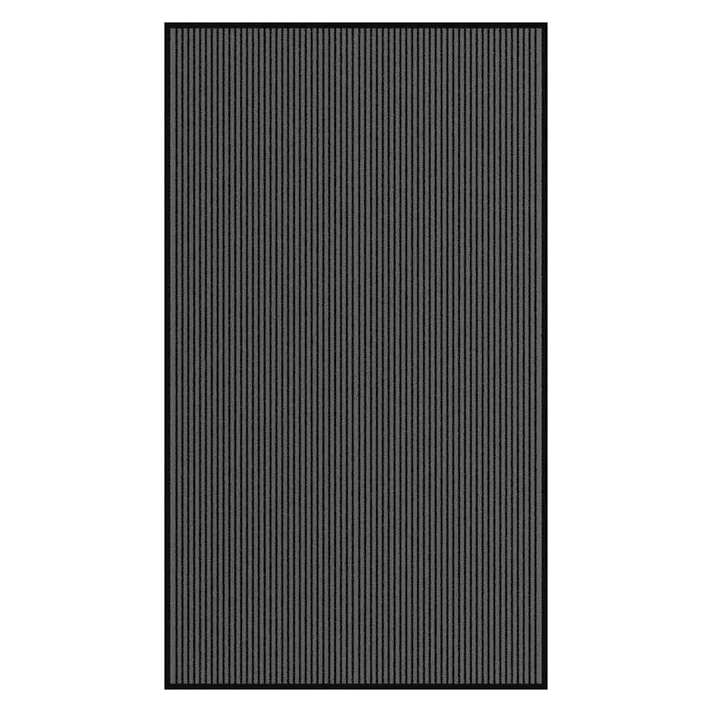 vidaXL Изтривалка раирана черна и сива 115x200 см