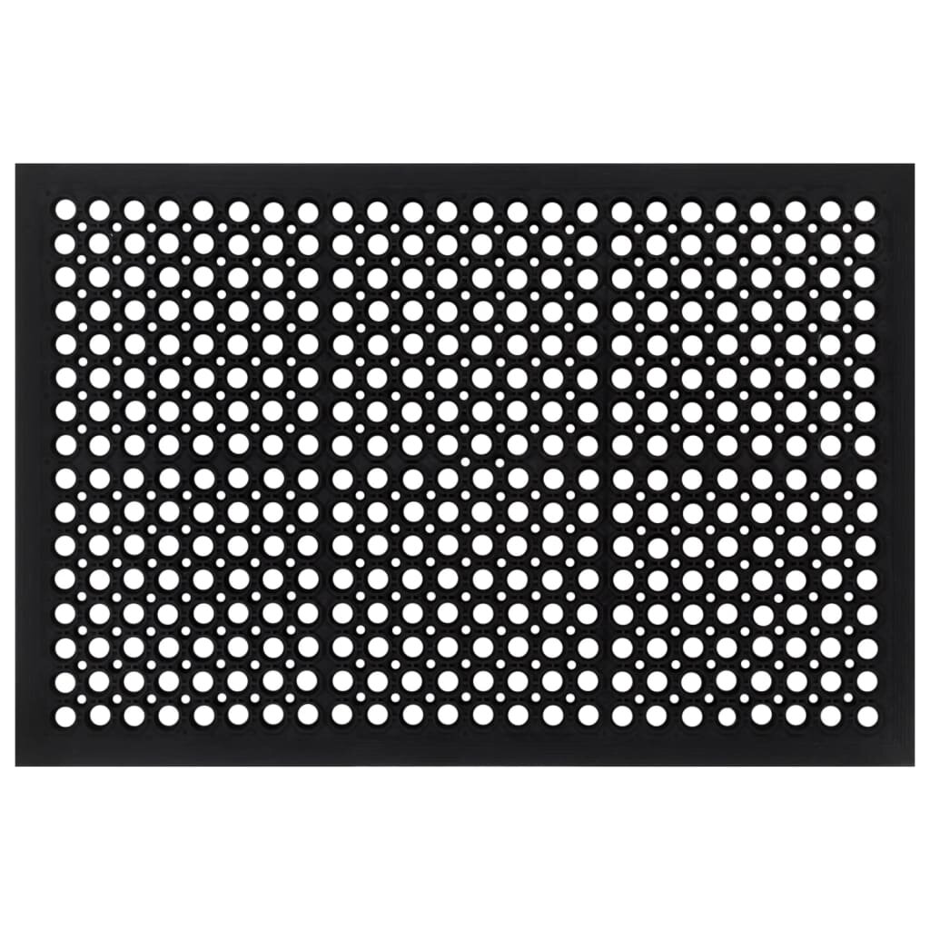 vidaXL Изтривалка за врата правоъгълна 60x90 см гума