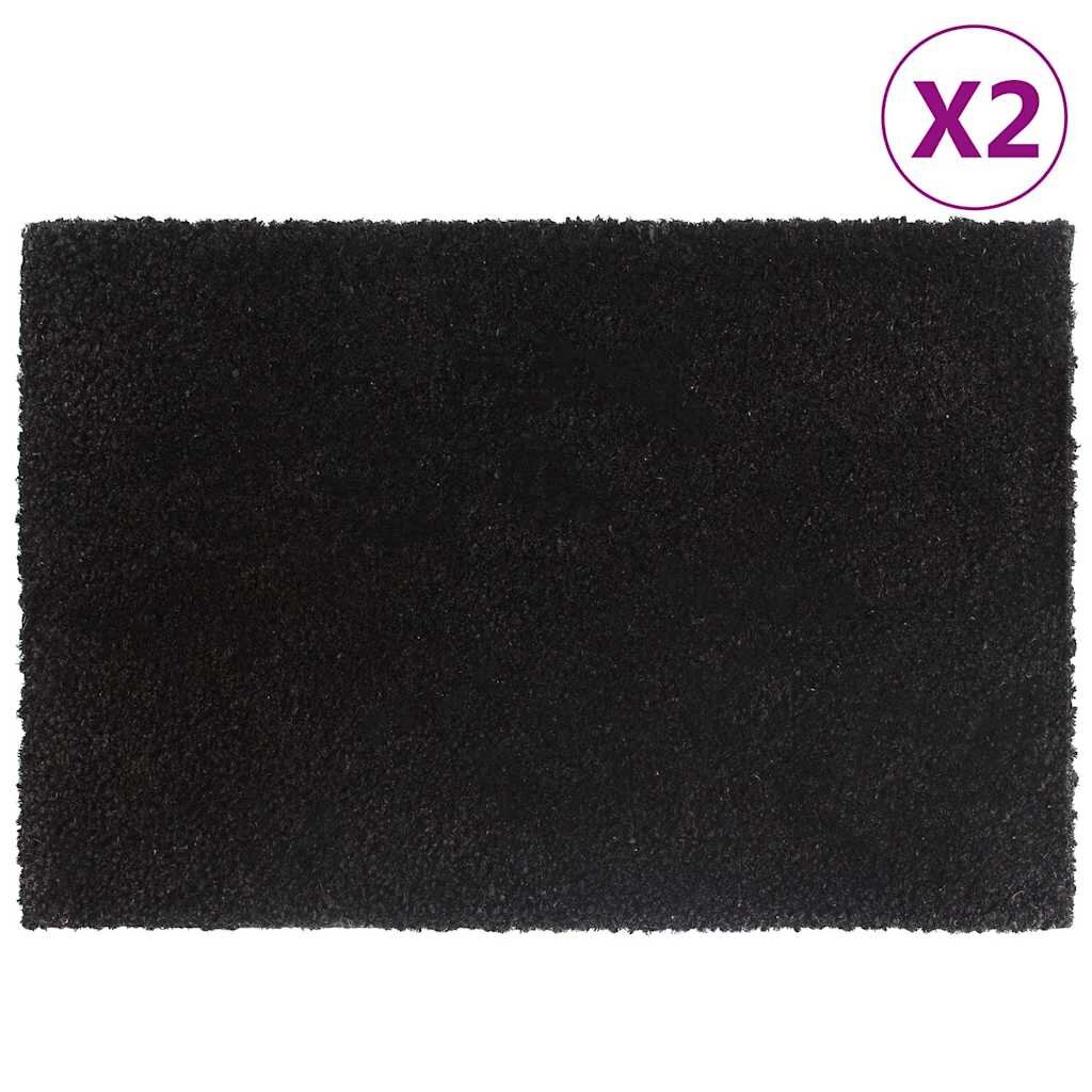 vidaXL Изтривалки 2 бр черни 40x60 см тъфтинг кокосови влакна