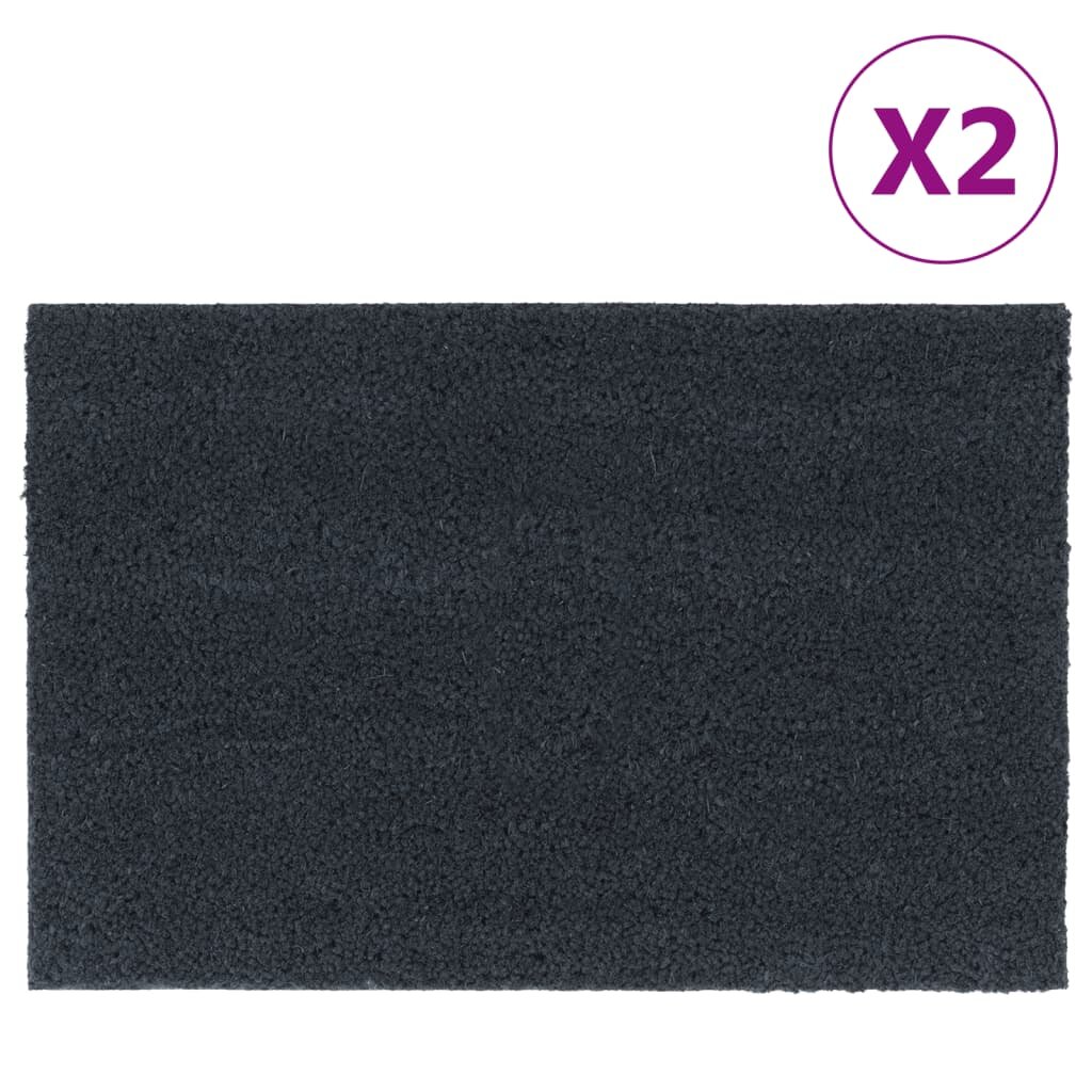 vidaXL Изтривалки 2 бр тъмносиви 40x60 см тъфтинг кокосови влакна