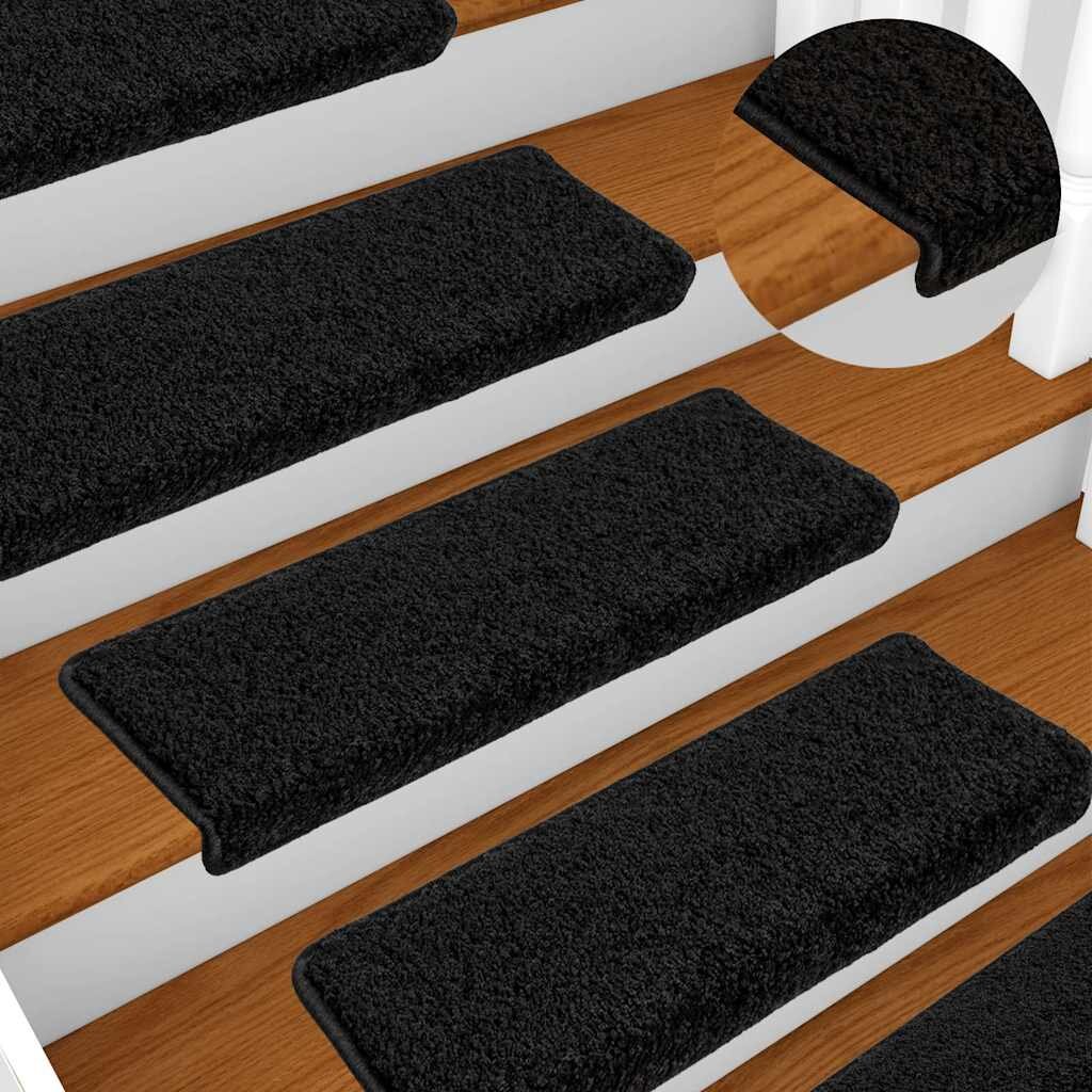 vidaXL Изтривалки за стълби 10 бр. 65x21x4 см черни с правоъгълен кант