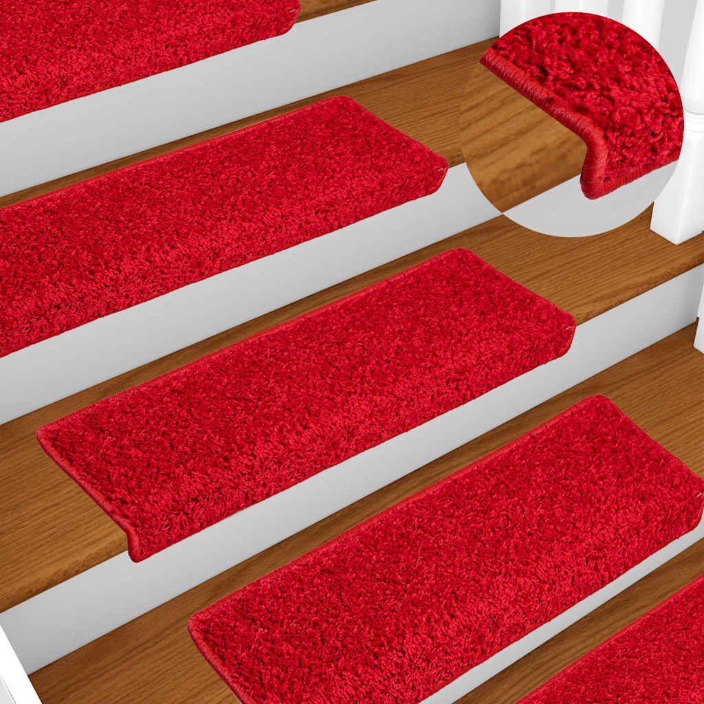 vidaXL Изтривалки за стълби 10 бр. 65x21x4 см червени правоъгълни кант