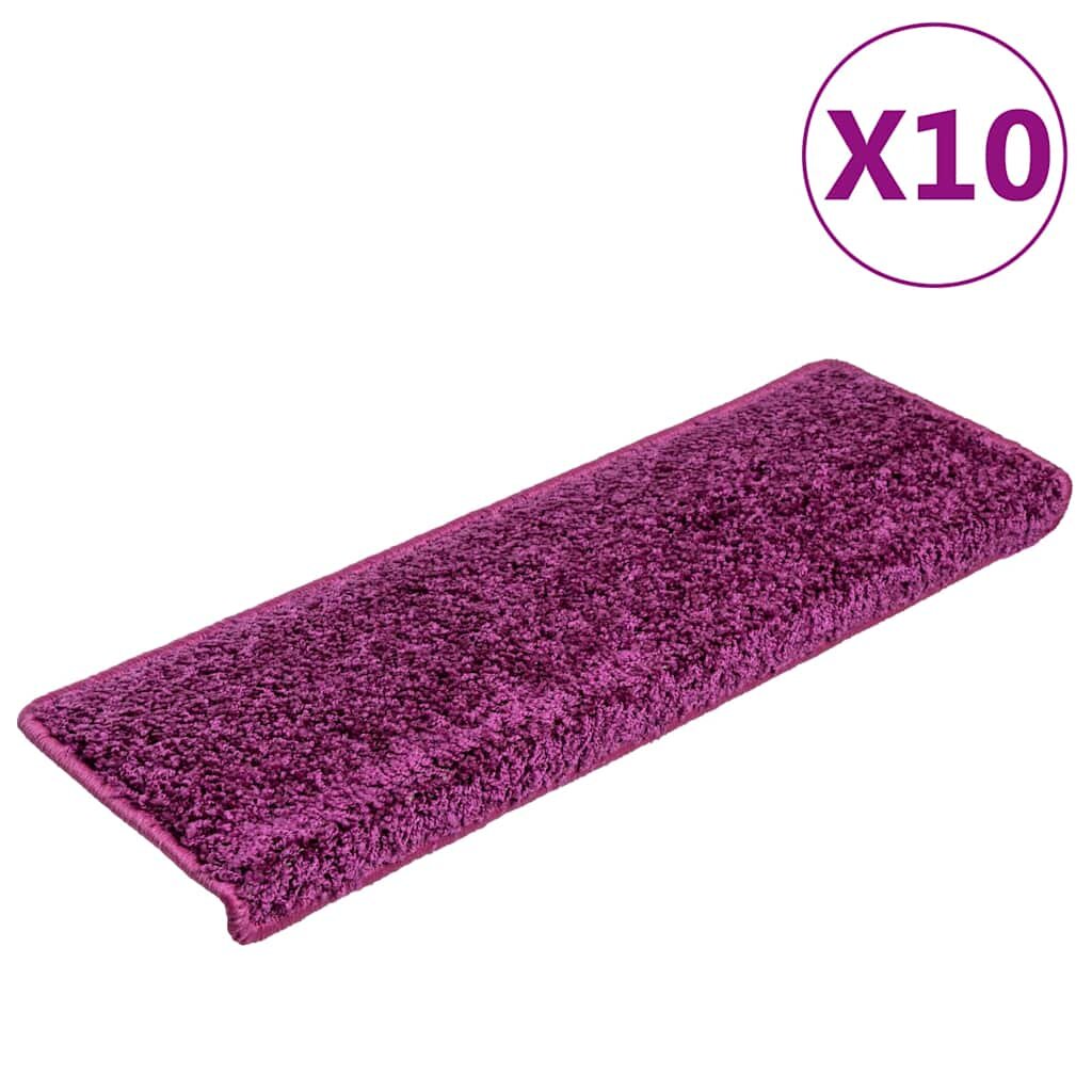 vidaXL Изтривалки за стълби 10 бр. 65x21x4 см лилави правоъгълни кант