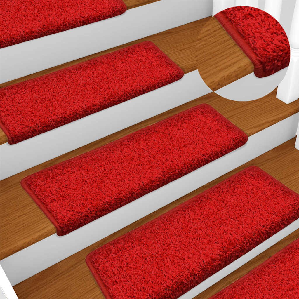 vidaXL Изтривалки за стълби 15 бр. 65x21x4 см червени с правоъгълен кант
