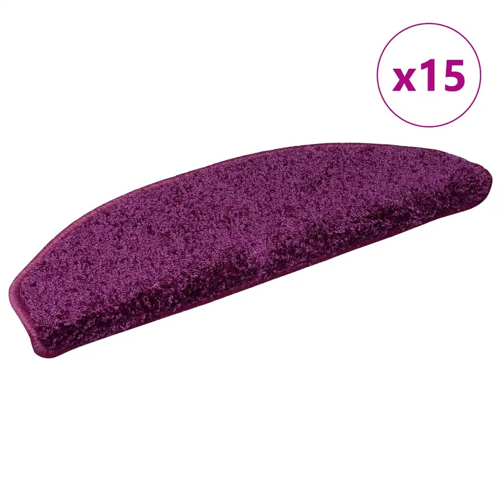 vidaXL Изтривалки за стълби 15 бр. 65x21x4 см лилави полукръгли големи