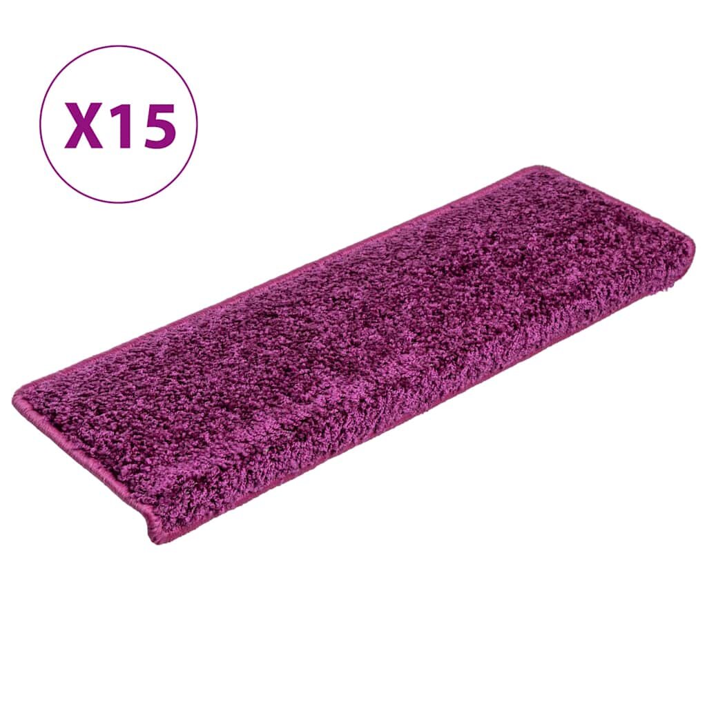 vidaXL Изтривалки за стълби 15 бр. 65x21x4 см лилави правоъгълни кант