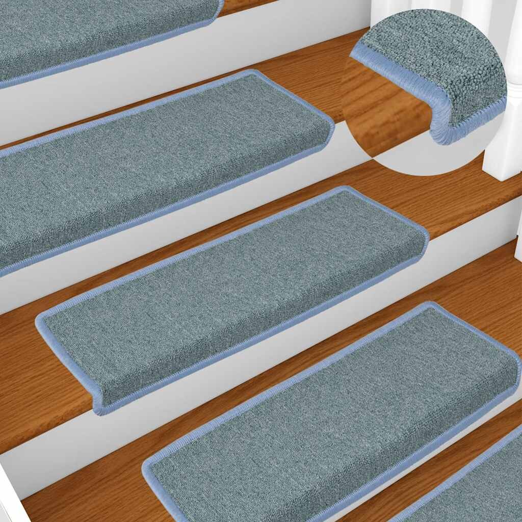 vidaXL Изтривалки за стълби 15 бр. 65x21x4 см морскосин правоъгълен кант