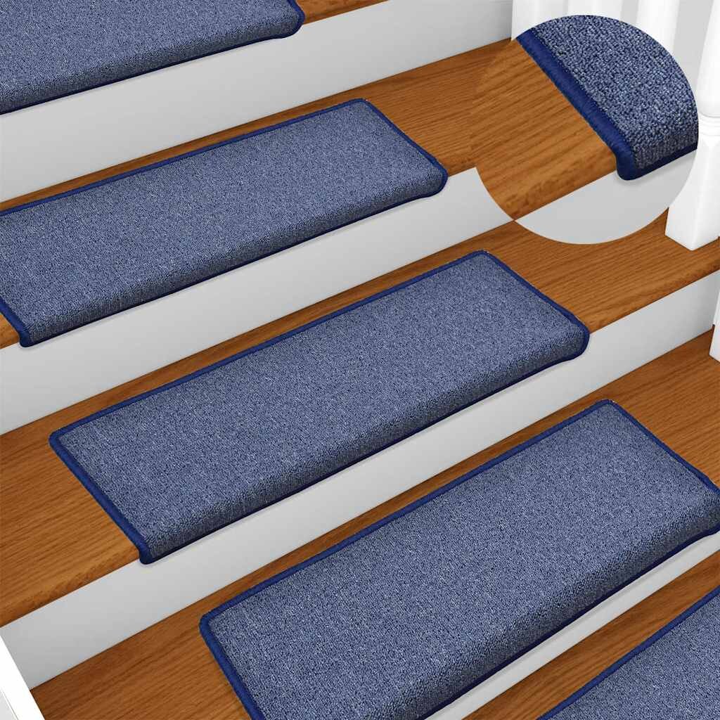vidaXL Изтривалки за стълби 15 бр. 65x21x4 см сини правоъгълни кант