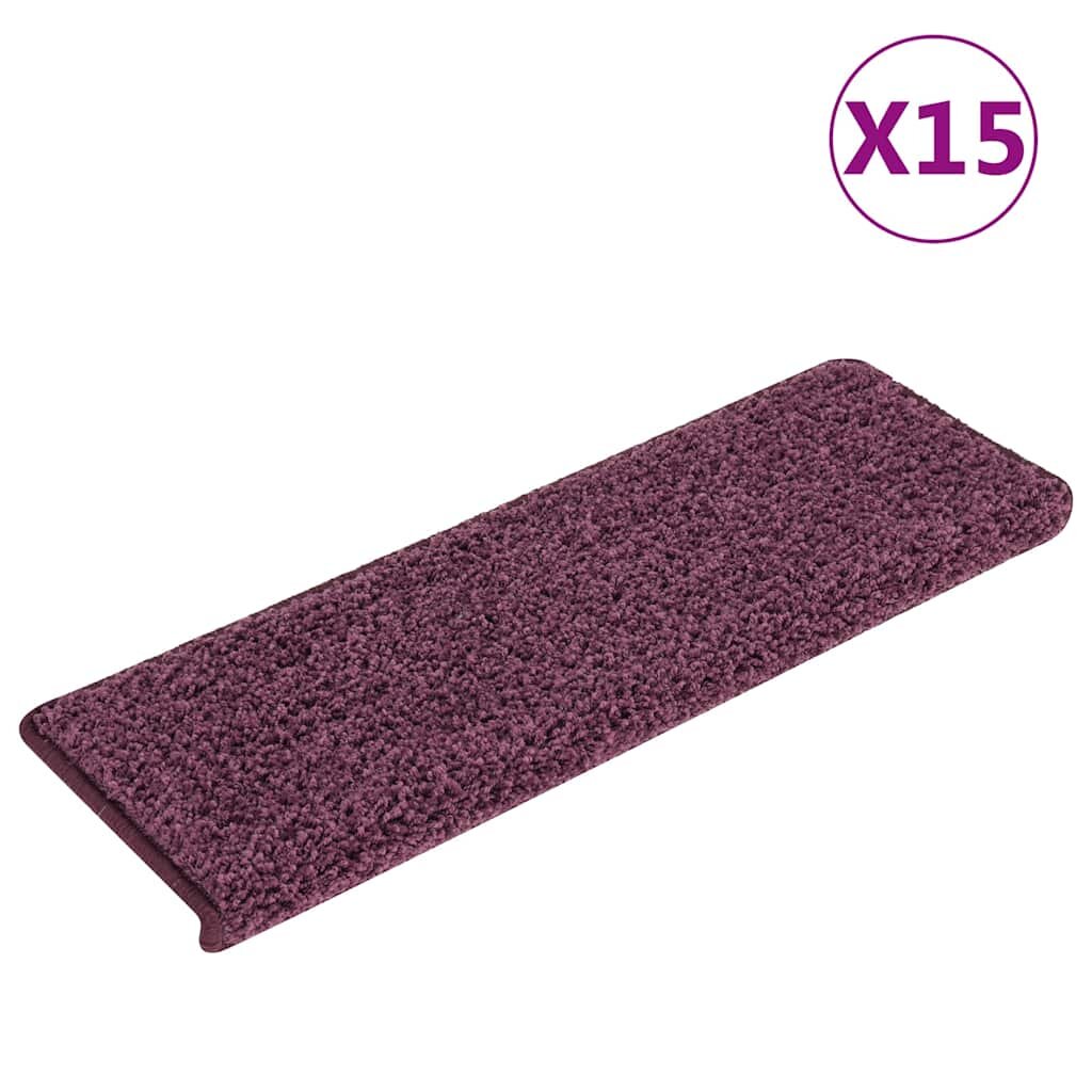 vidaXL Изтривалки за стълби 15 бр. 65x21x4 см тъмнолилави правоъгълни кант