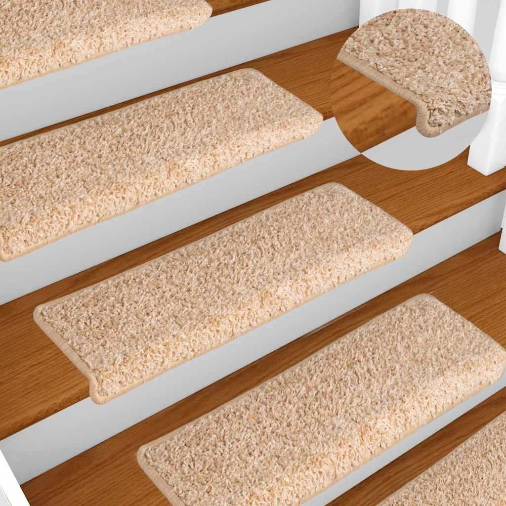 vidaXL Изтривалки за стълби 15 бр. 65x21x4 см златисти правоъгълни кант