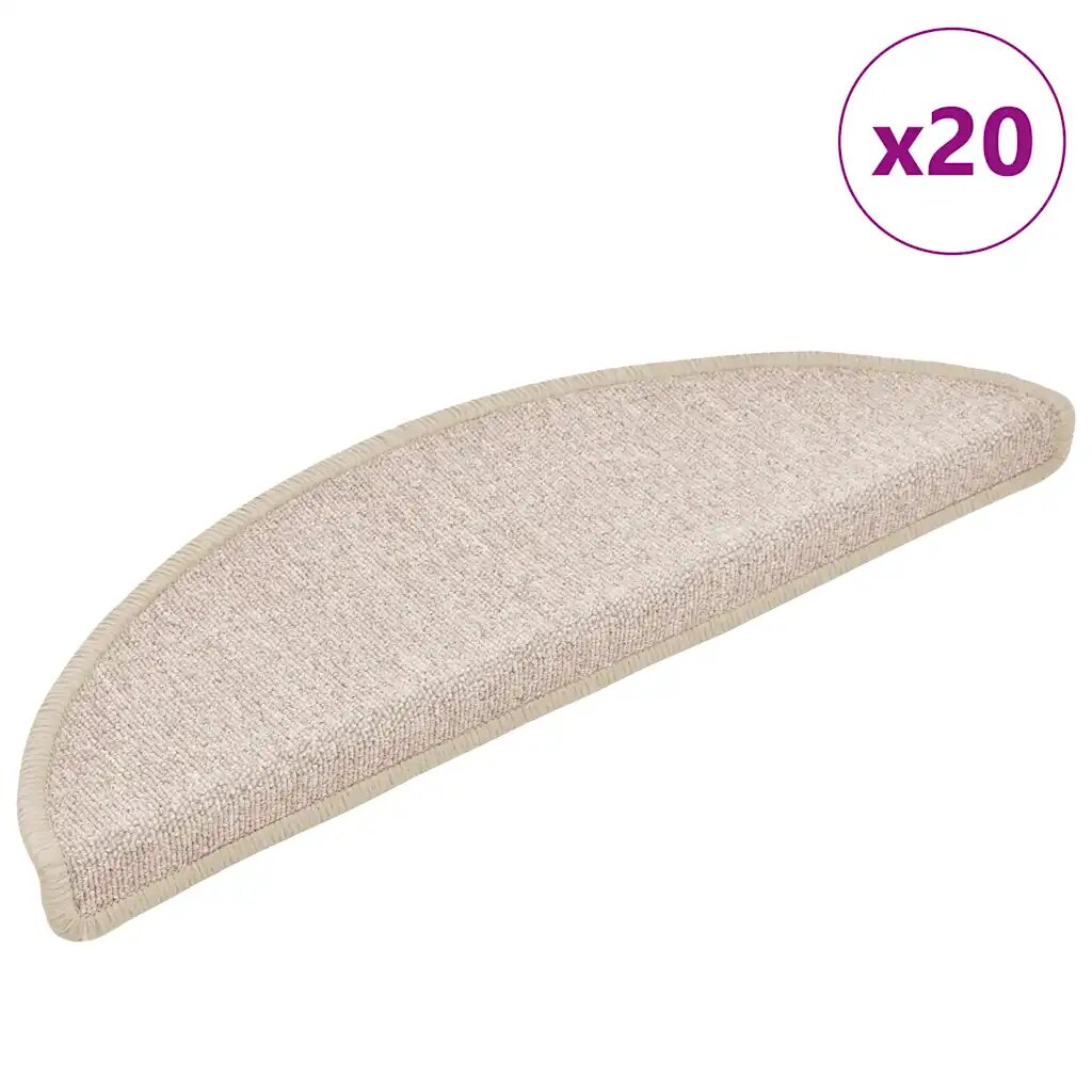vidaXL Изтривалки за стълби 20 бр. 56x17x3 см бежови полукръгли