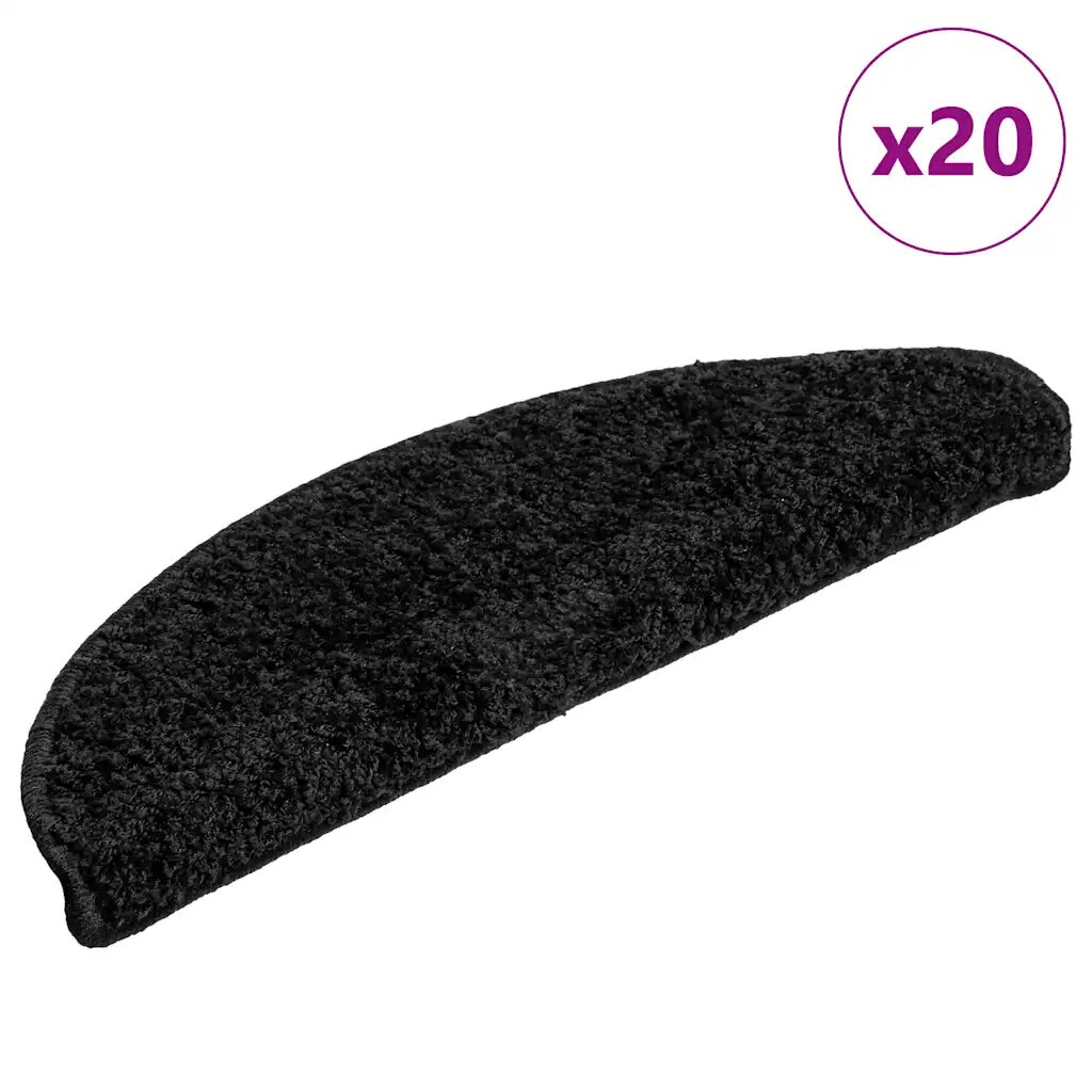 vidaXL Изтривалки за стълби 20 бр. 56x17x3 см черни полукръгли
