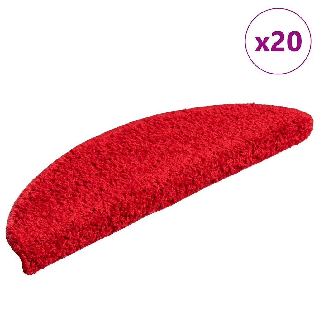 vidaXL Изтривалки за стълби 20 бр. 56x17x3 см червени полукръгли