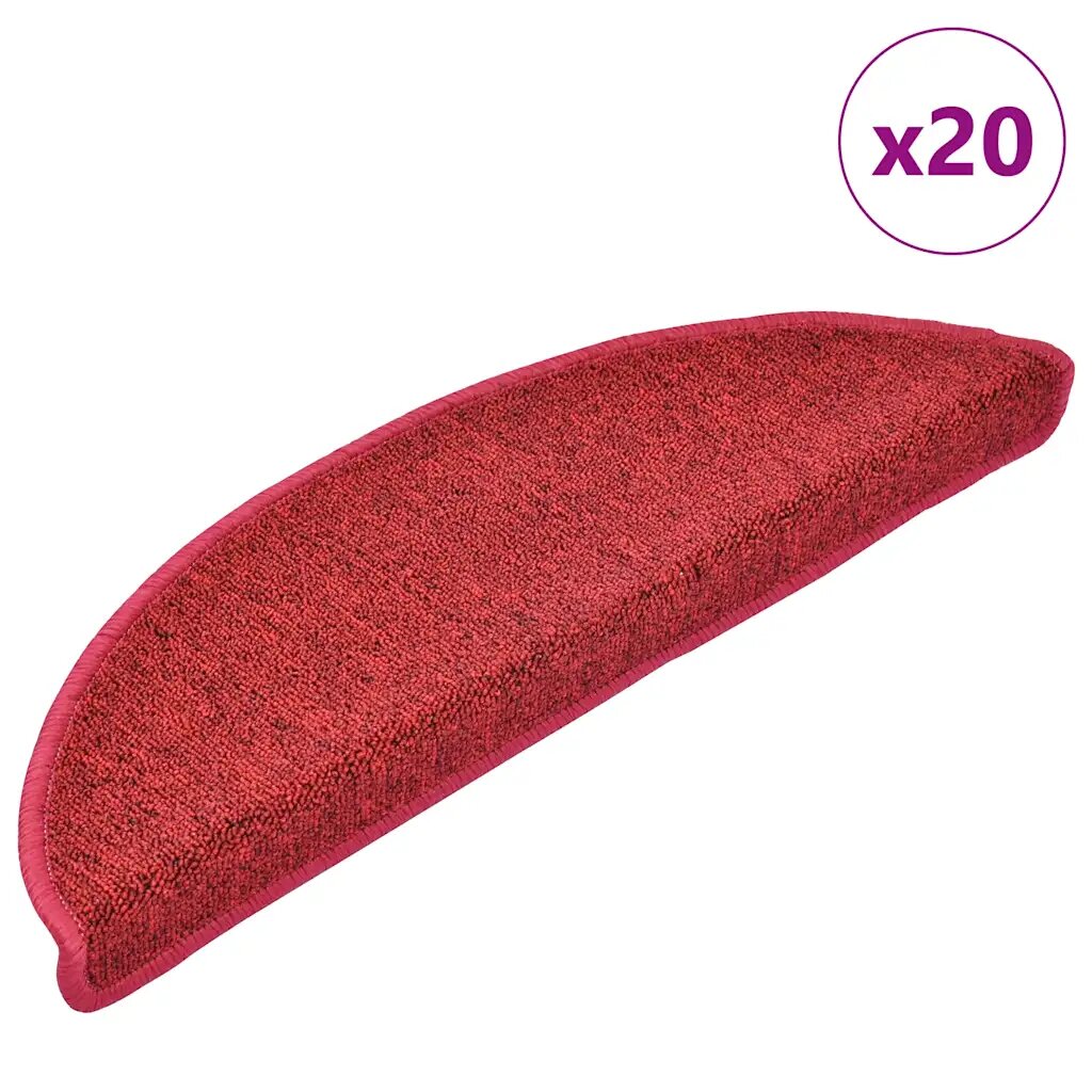 vidaXL Изтривалки за стълби 20 бр. 56x17x3 см червени полукръгли