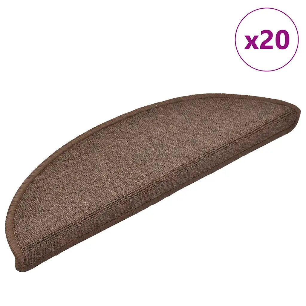 vidaXL Изтривалки за стълби 20 бр. 56x17x3 см кафеенокафяви полукръгли