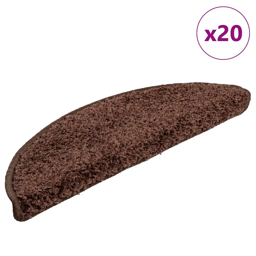 vidaXL Изтривалки за стълби 20 бр. 56x17x3 см кафяви полукръгли