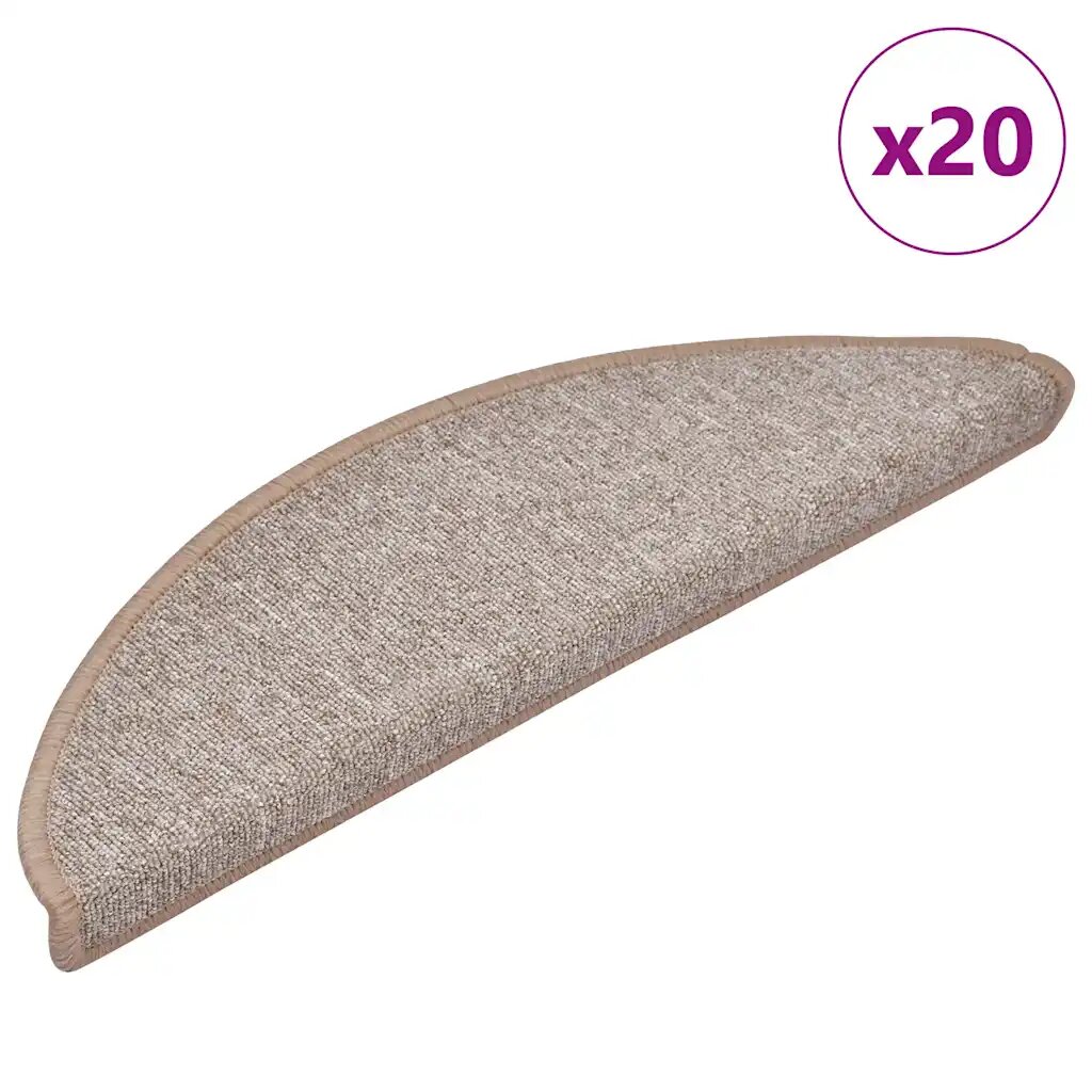 vidaXL Изтривалки за стълби 20 бр. 56x17x3 см светлокафяви полукръгли