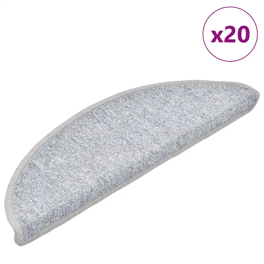 vidaXL Изтривалки за стълби 20 бр. 56x17x3 см светлосиви полукръгли