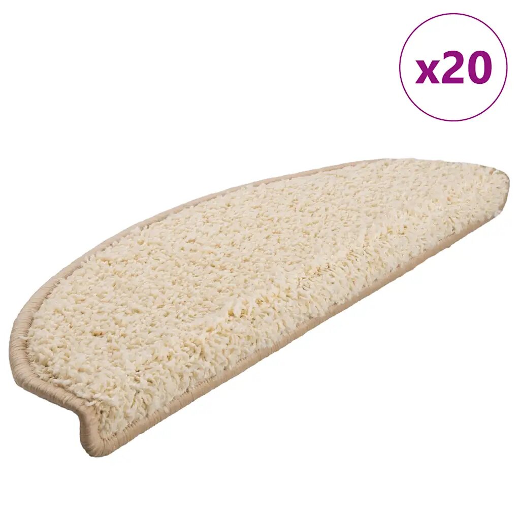 vidaXL Изтривалки за стълби 20 бр. 65x21x4 см кремави полукръгли големи