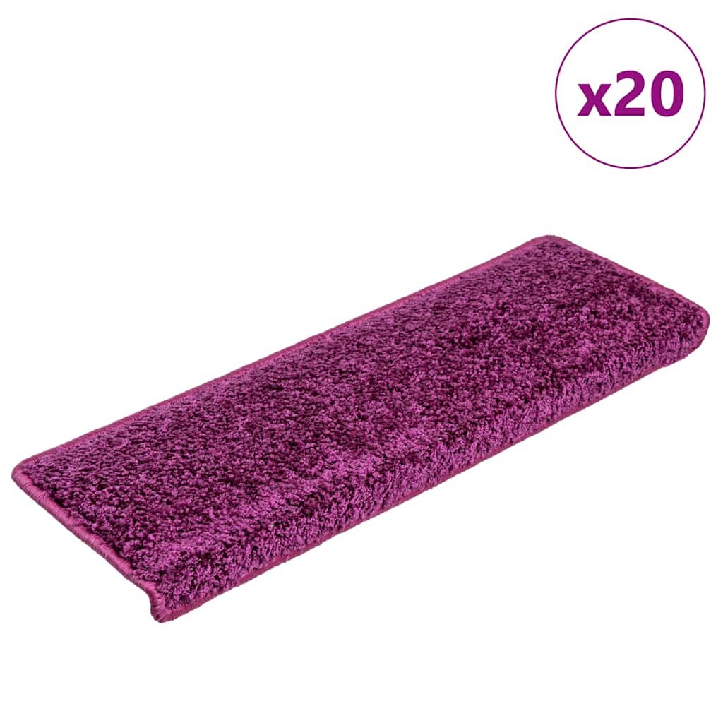vidaXL Изтривалки за стълби 20 бр. 65x21x4 см лилави правоъгълни кант