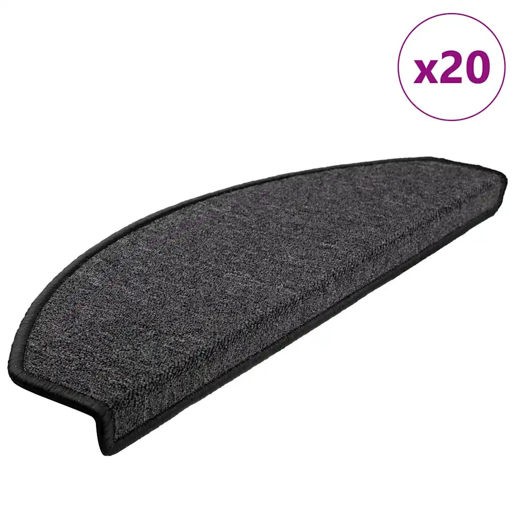 vidaXL Изтривалки за стълби 20 бр. 65x24x4 см антрацит полукръгли големи