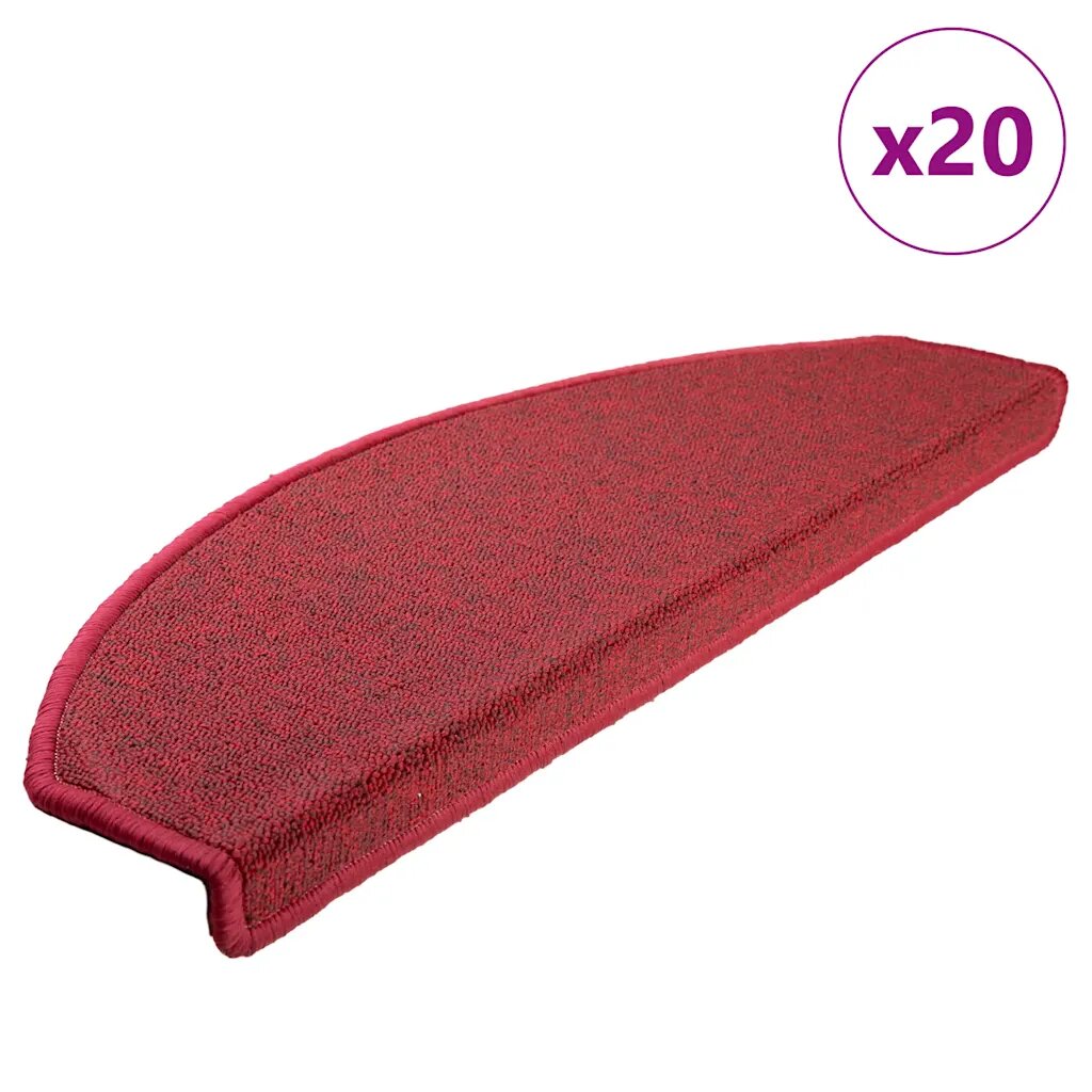 vidaXL Изтривалки за стълби 20 бр. 65x24x4 см червени полукръгли големи