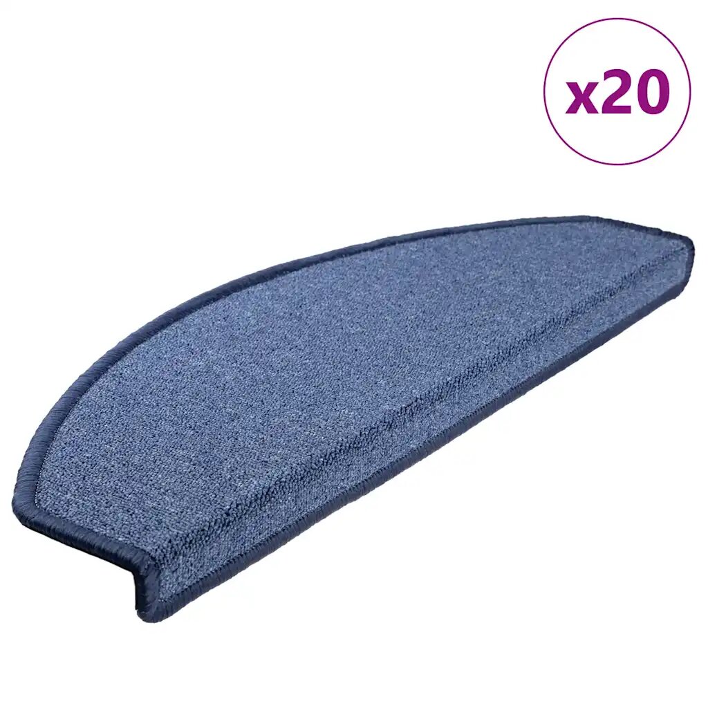 vidaXL Изтривалки за стълби 20 бр. 65x24x4 см сини полукръгли големи