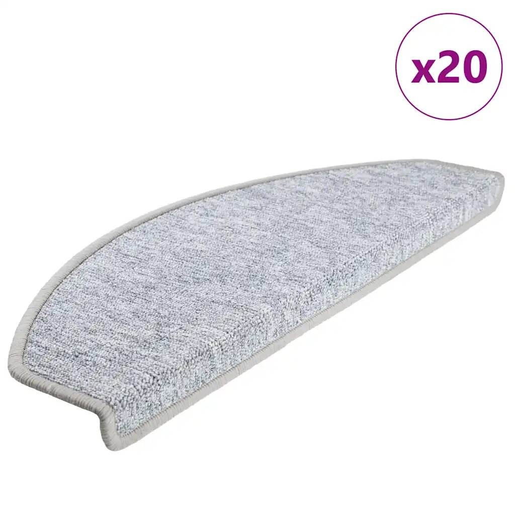 vidaXL Изтривалки за стълби 20 бр. 65x24x4 см светлосиви полукръгли големи