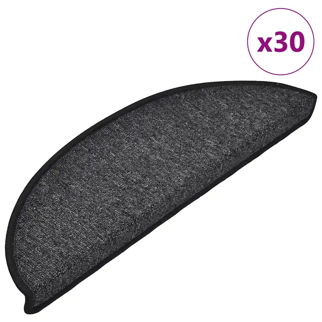 vidaXL Изтривалки за стълби 30 бр. 56x17x3 см антрацит полукръгли